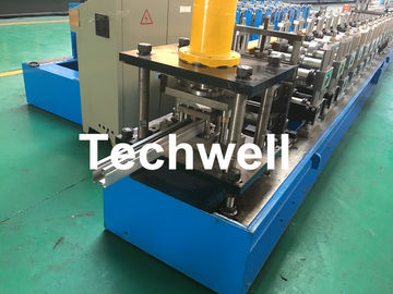 Galvanized Steel / PPGI Guide Rail Roll Form Machines With Hydraulic Punching Device
